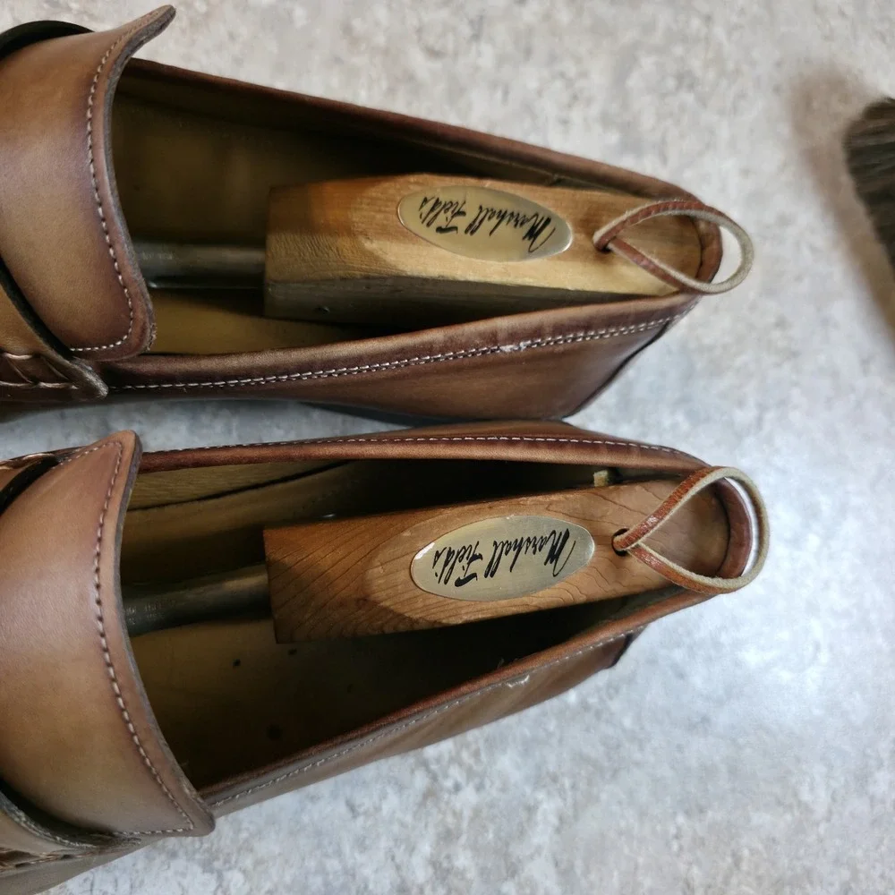 Magnanni Ramiro II Penny Loafer Shoes 18041 Brown Rustic Tan Leather Mens 13 M